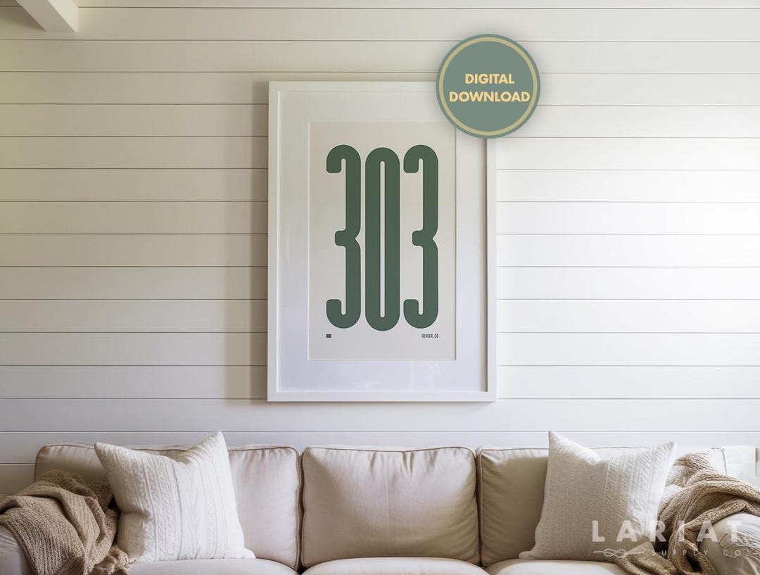 303 Area Code Poster Download, Colorado Print, Denver Artwork ...