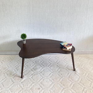 Wood modern style coffee Table, Coffee Table, Tea Table, Kidney coffee Table, Minimalist coffee Table, Rustic coffee Table,