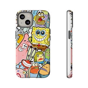 Phone Case, SpongeBob SquarePants Tough Case - Protective Phone Cover, Cartoon Character Gift, Kids Birthday Present, Funny Phone Accessory,