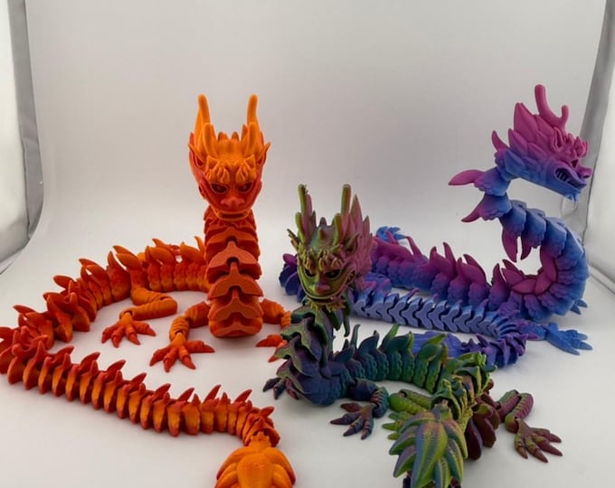 Flexible Imperial Dragon posable and articulating in various colors