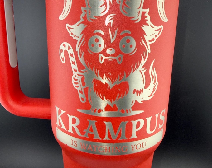 Personalized Krampus Christmas 40oz Tumbler laser with up to 4 names.