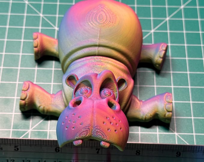 Colorful Articulating Hippo with Moving Mouth and Legs