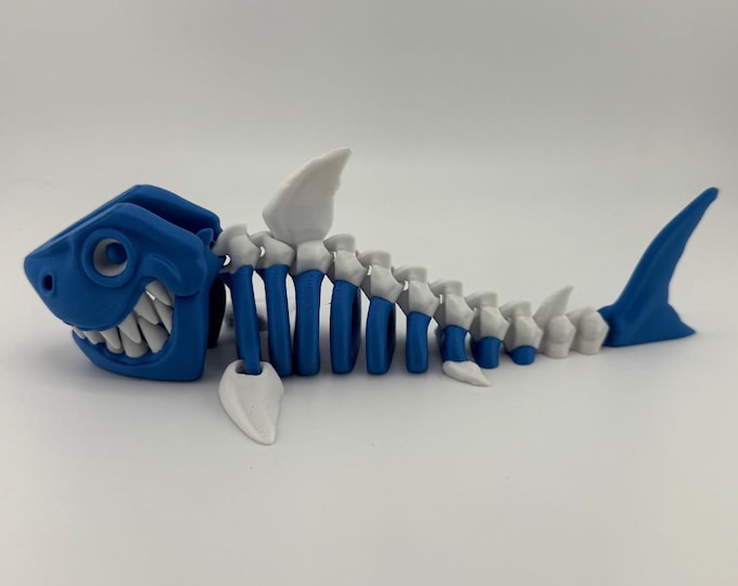 Multi Colored Flexible Shark Skeleton - 3D printed and fully articulating
