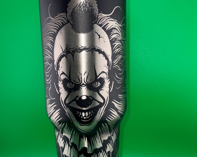 Horror Movie Scary Clown 40oz  laser engraved tumbler