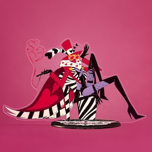 Valentino na krześle na wysokim obcasie Hazbin Hotel, akrylowa podstawka