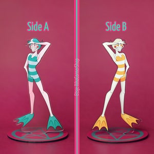 Lucifer Hazbin Hotel Acrylic Standee | Green&Pink Summer | In Stock