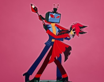 Retro Vox and Alastor – Hazbin Hotel Radiostatic Acrylic Standee