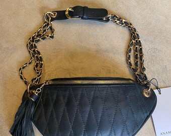 Genuine Python Leather Waist Bag: Eleonora Chain Bum Bag