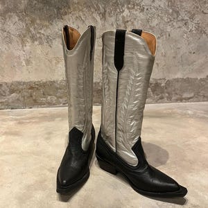 Botas altas de vaquera, botas de cuero, botas vaqueras, botas hasta la rodilla