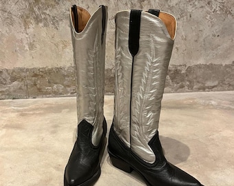 High Cow Girl Boots leather Boots Cowboy Boots Knee High Boots