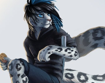 Digital Painting Furry Art | Hand painted Single Character with Simple Background | Fursona Commission
