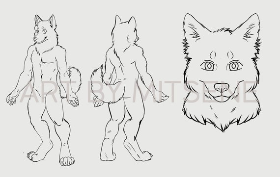 Fursona Furry Wolf Base - Ficasquantotempo Wallpaper