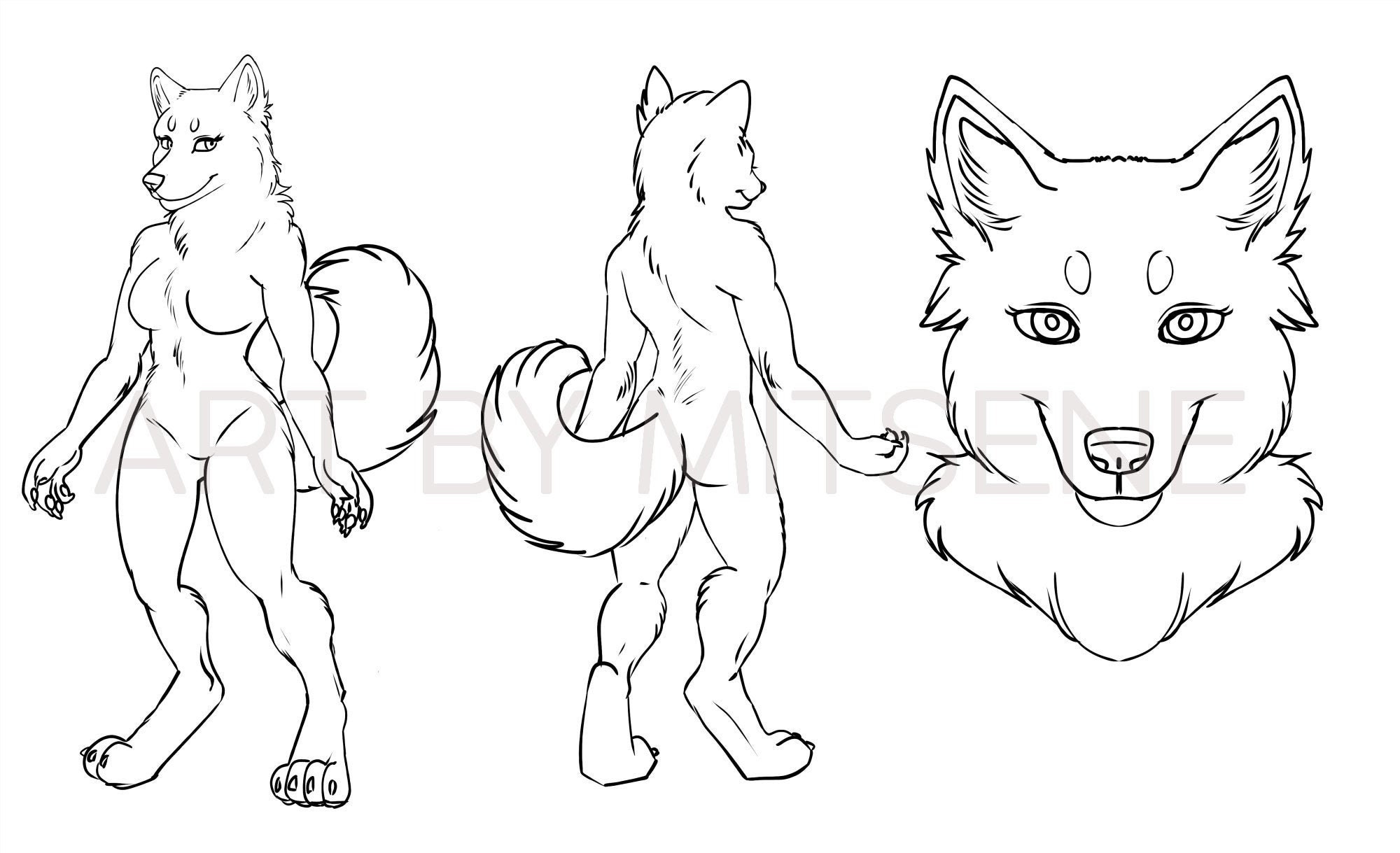 Furry Wolf Base Female.