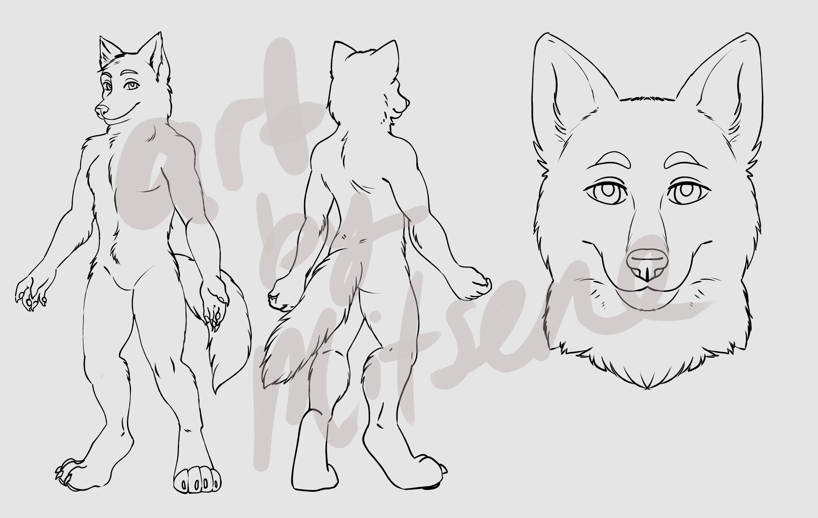 picture Furry Bases Wolf furry adoptable base download male wolf anthro l.....