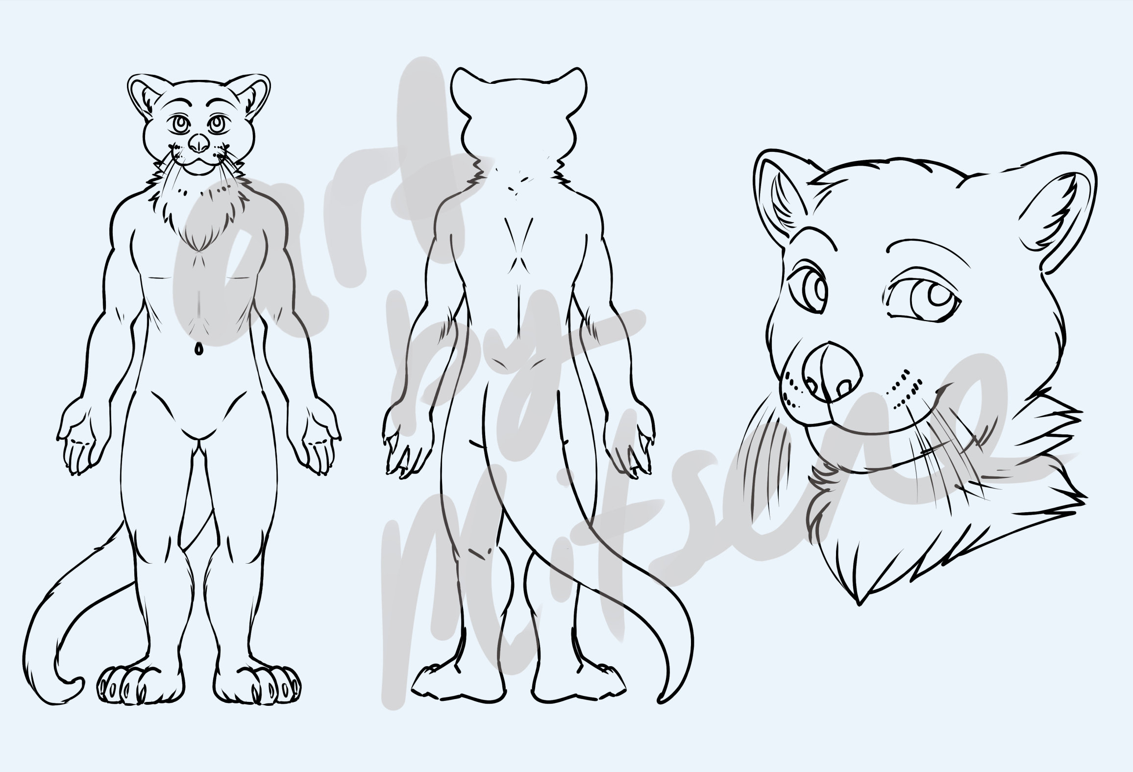 Furry Adoptable Base Download Male Otter Anthro Lineart - Etsy
