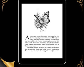 Schmetterling Kapitelüberschriften | Elegante Canva Bearbeitbare Buchgrafiken | Digitaler Download für Autoren & Verlage