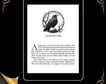 Rabe Kapitelüberschriften | Stilvolle bearbeitbare Buchgrafiken in Canva | Digitaler Download für Autoren & Verleger | Freie Szene Pause