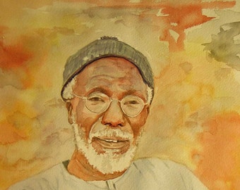 Senegalese Man, Watercolor Print