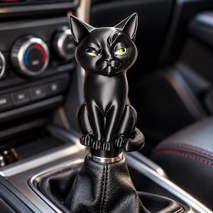 Pomello del cambio a forma di gatto nero, pomello del cambio personalizzato a forma di gatto, leva del cambio universale per auto, accessorio divertente per auto, regalo per amanti dei gatti