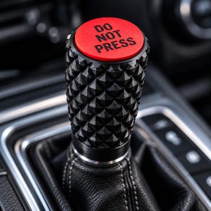 Fidget Clicker Gear Shift Knob | Interchangeable Caps | Universal Manual Shifter | ADHD Car Accessory | Do Not Press Button