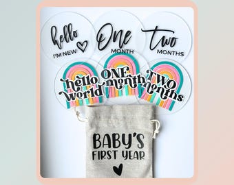 Baby Milestone Acrylic Discs | Birth Announcement, First Year