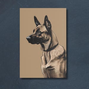 Beautiful Belgian Malinois Wall Decor Art, Dog Satin Canvas Art, Belgian Malinois Dog Lover Gift, Home Canvas Print, Pet Portraits,