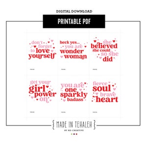 Girl Power Valentinstag Druckbare PDF / Galentines / Freundschaft / Weibliche Empowerment / Feministische Valentinstage / Printable Sofort Download