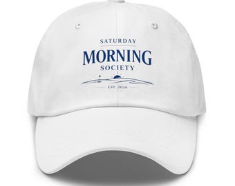 Saturday Morning Society Hat, Golf Dad Hat, Weekend Golf Cap, Funny Golfer Gift, White Baseball Cap