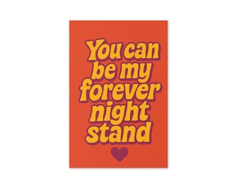 Funny Retro Anniversary Card, Forever Night Stand, Valentine’s Day Card