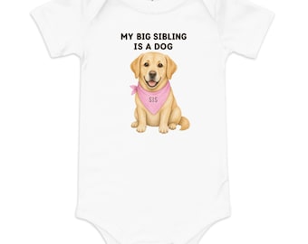 Dog Sibling Baby Onesie, My Big Dog Lover Gift, Baby Shower Outfit