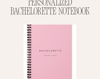 Personalized Bachelorette Notebook, Custom Location Planner, Bride Gift, Spiral Bound