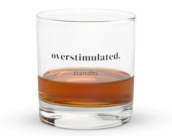Vaso de whisky para introvertidos sobreestimulados, regalo divertido para compañeros de trabajo, vaso minimalista para rocas, regalo para personas hogareñas