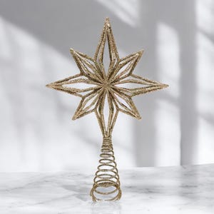 Christmas Tree Topper Star – North Star Design, 25 cm Gold Metal