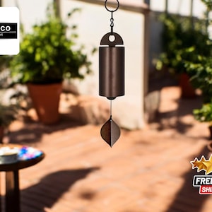 Handcrafted Soothing Metal Chime | Vintage-Style Hanging Wind Bell | Relaxing Sound for Outdoor Serenity | Decorative Home & Patio Display