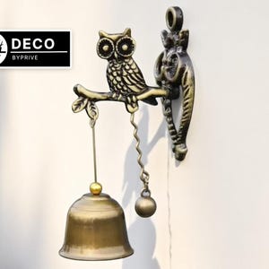 Decorative Animal Wall Bell | Retro Brass Finish | Outdoor Hanging Ornament | Whimsical Home Decor | Rustic Farmhouse Style