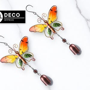 Butterfly Wind Chime | Colorful Hanging Decor | Garden Bell Decoration | Vibrant Outdoor Accent | Gift for Nature Lovers