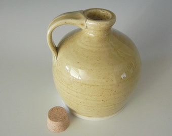 Wheel Thrown Whiskey Jug in Honey Yellow