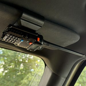 Universal Radio Sun Visor Mount | Mobile Radio Holder for Car, Truck, SUV | Sun visor holder for Walkie Talkie