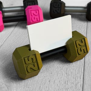 Hantel Visitenkartenhalter | Personal Trainer Geschenk | Gym Geschenk | Fitness Trainer Schreibtisch Accessoire | Chiropraktiker Geschenk | Physiotherapeutin