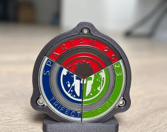 SPARTAN Trifecta Medal Display, Spartan Trifecta Wedge Holder Desktop Medal Display Glow In The Dark