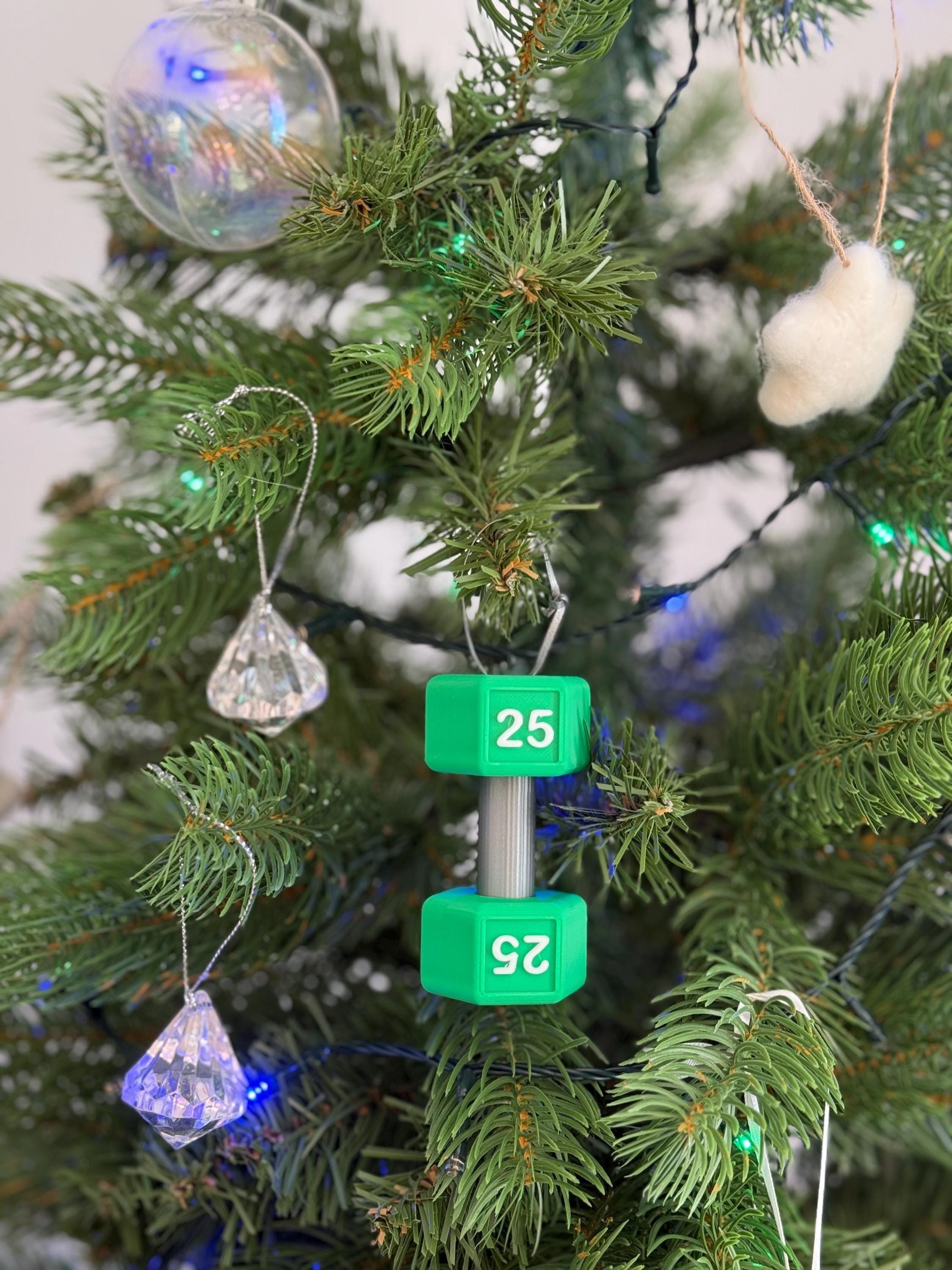 Dumbbell Christmas Ornaments, Perfect for Gym Lovers, Weightlifters, Powerlifters, Crossfitters, Coaches