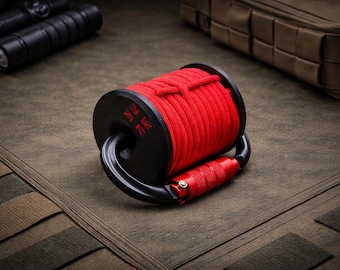 Rapid Line Deployment System | Compact Paracord Reel & Carabiner | Bushcraft Camping Gear – UK