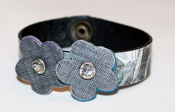 Flower Jewelry Cuff Bracelet Boho Jewelry Unique Leather Handmade Bracelet Leather Bracelets for Women