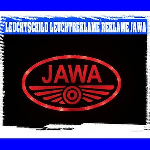 JAWA LED ILLUMINATED SIGN Illuminated Advertising Sign Battery-operated Decoration GDR Workshop Hobby Room Gift Hobby Ostalgie 3D Print New