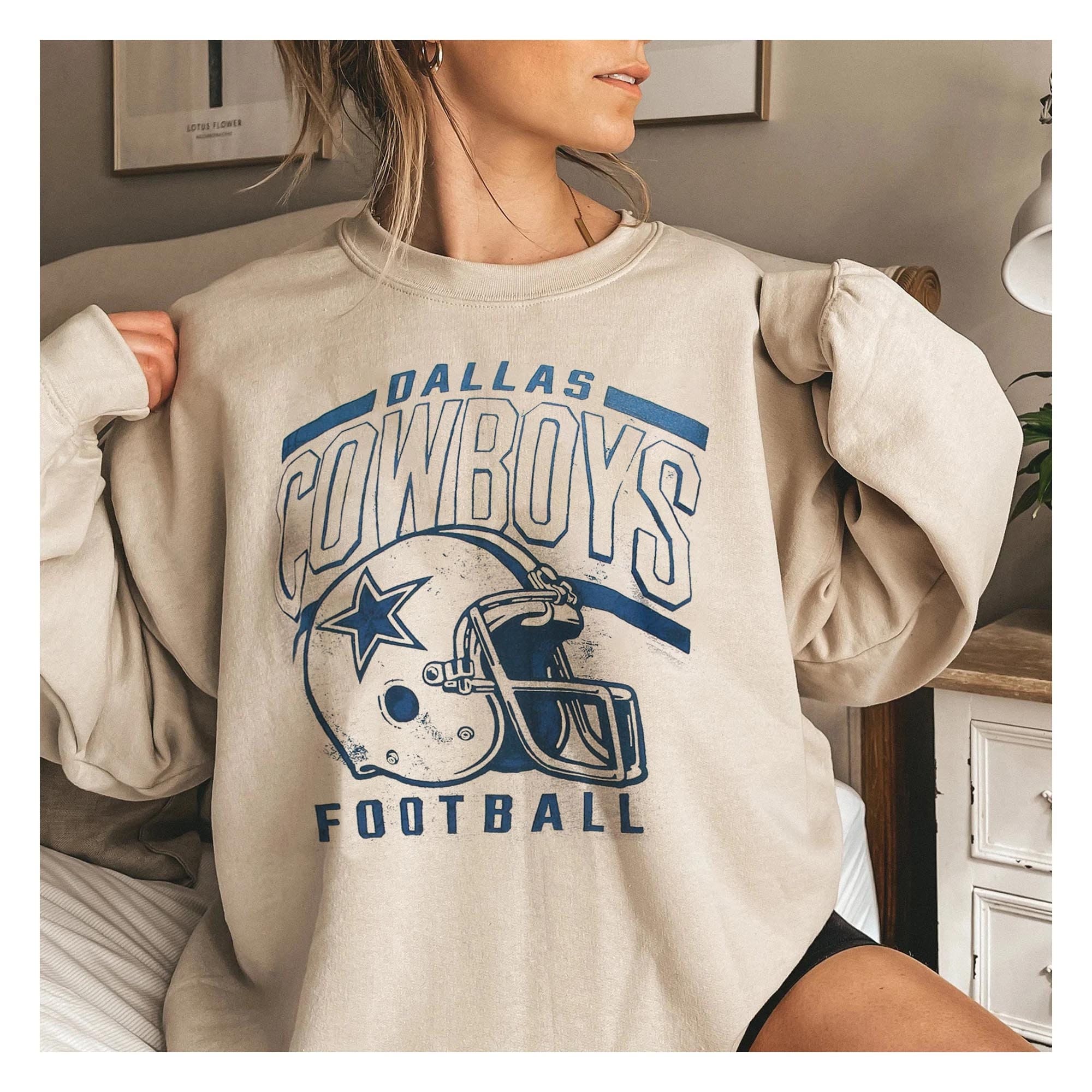 Discover Vintage Dallas Football Helmet Sweatshirt