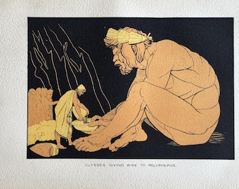 ターナー作「ポリュフェモスを嘲笑するユリシーズ」1927年 リトグラフ