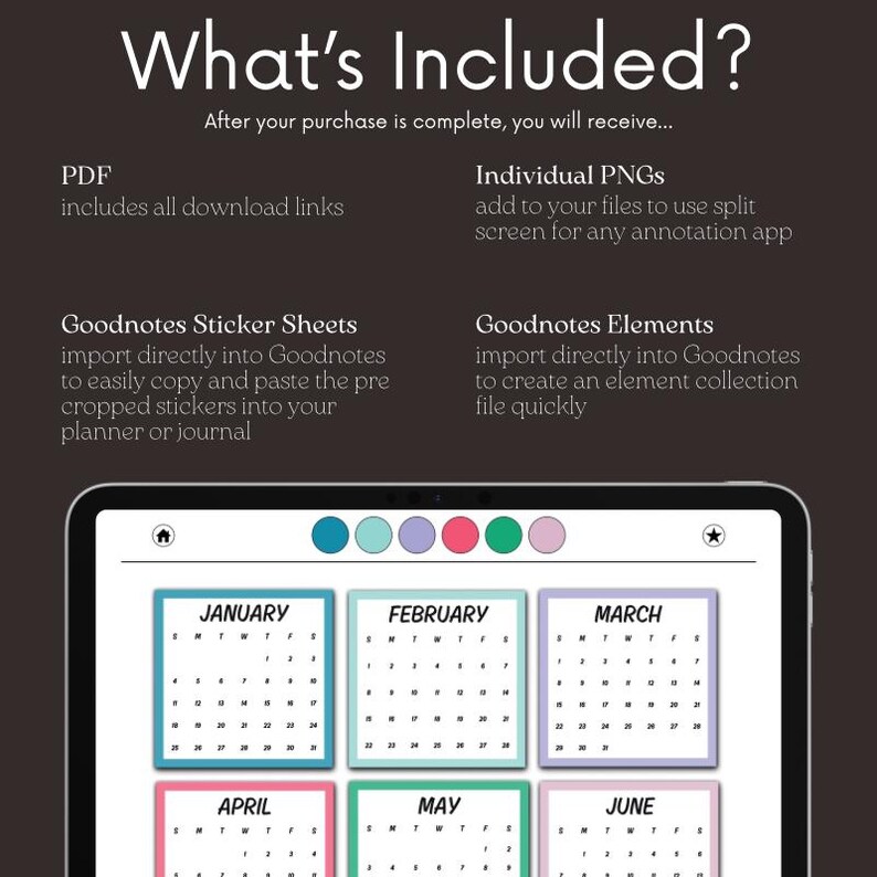 2026 Mini Calendar Stickers for Digital Planners & Journals (goodnotes ...