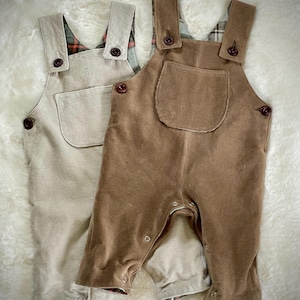 Baby Corduroy Overalls, handmade and flannel lined.