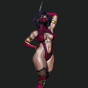 Mileena Statue STL File, 3D Digital Printing STL File for 3D Printers, Movie Characters, Games, Figures, Diorama 3D Model