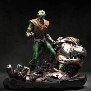 Green Ranger Statue STL File, 3D Digital Printing STL File for 3D Printers, Movie Characters, Games, Figures, Diorama 3D Model